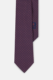 Tie Medallion Pattern Silk, Red, thumb, 1