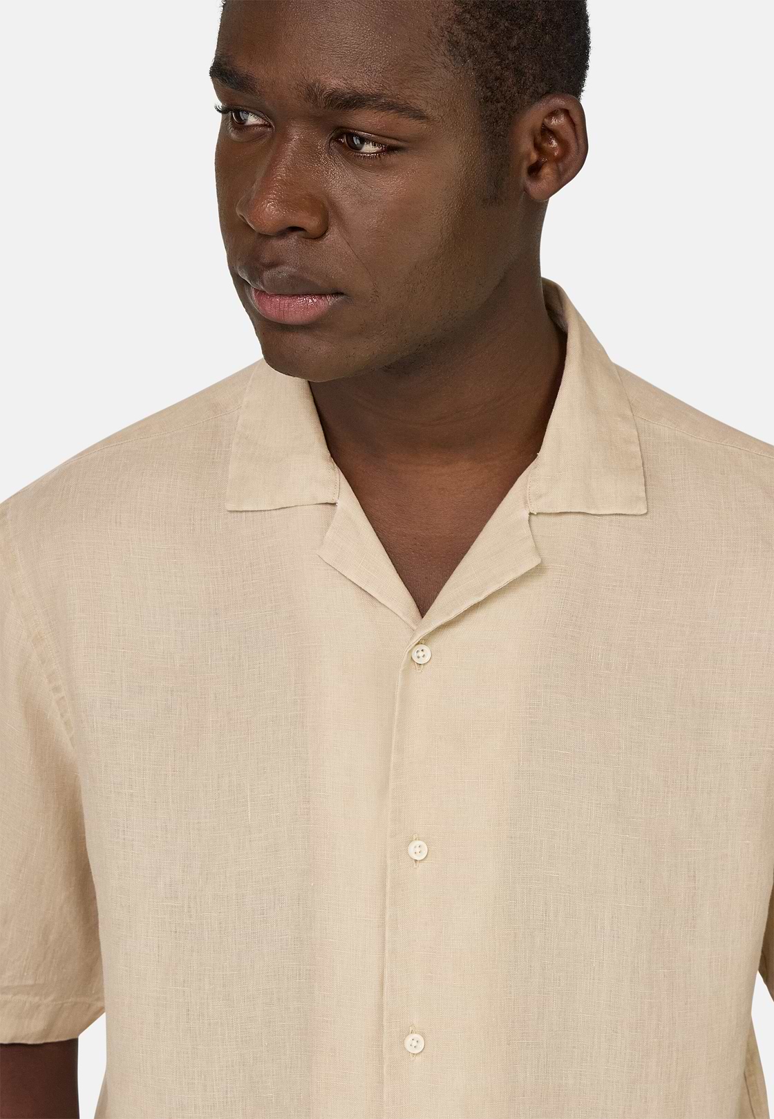 Regular Fit Linen Shirt, Beige, hi-res