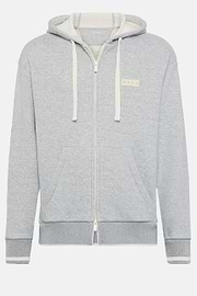 Felpa Full Zip B939 In Misto Cotone Nylon, Grigio, hi-res