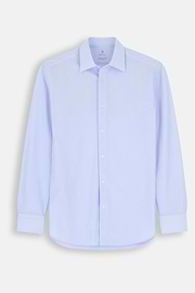 Polo Camicia a Righe in Jersey Giapponese Regular Fit, Azzurro, thumb, 7