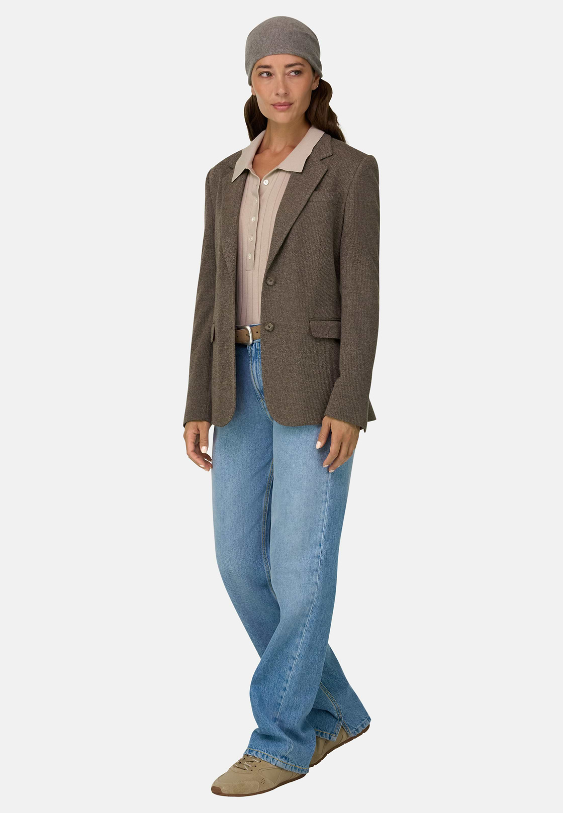 Blazer in Jersey, Brown, hi-res, 2