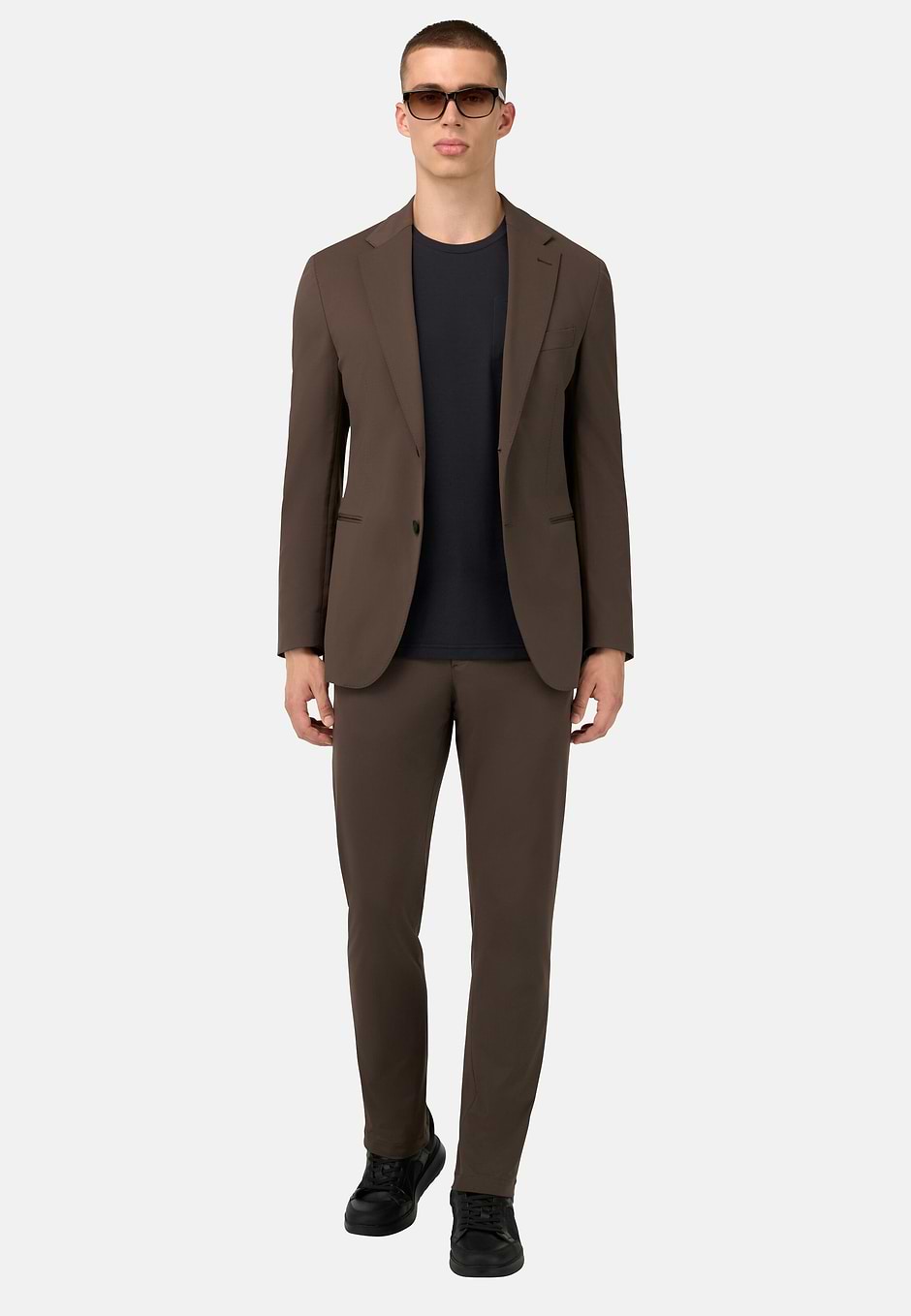 Veste B Tech En Nylon Stretch, Marron, hi-res