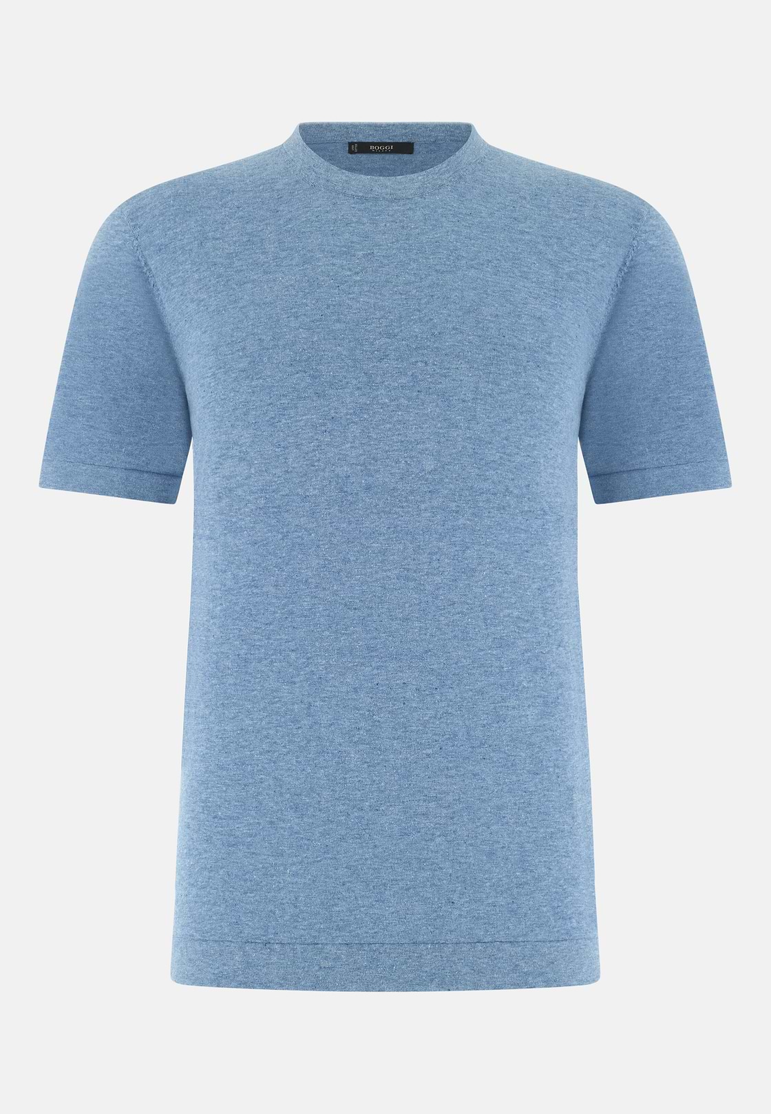 T-Shirt aus Baumwoll-Leinen-Strick, Hellblau, hi-res, 5