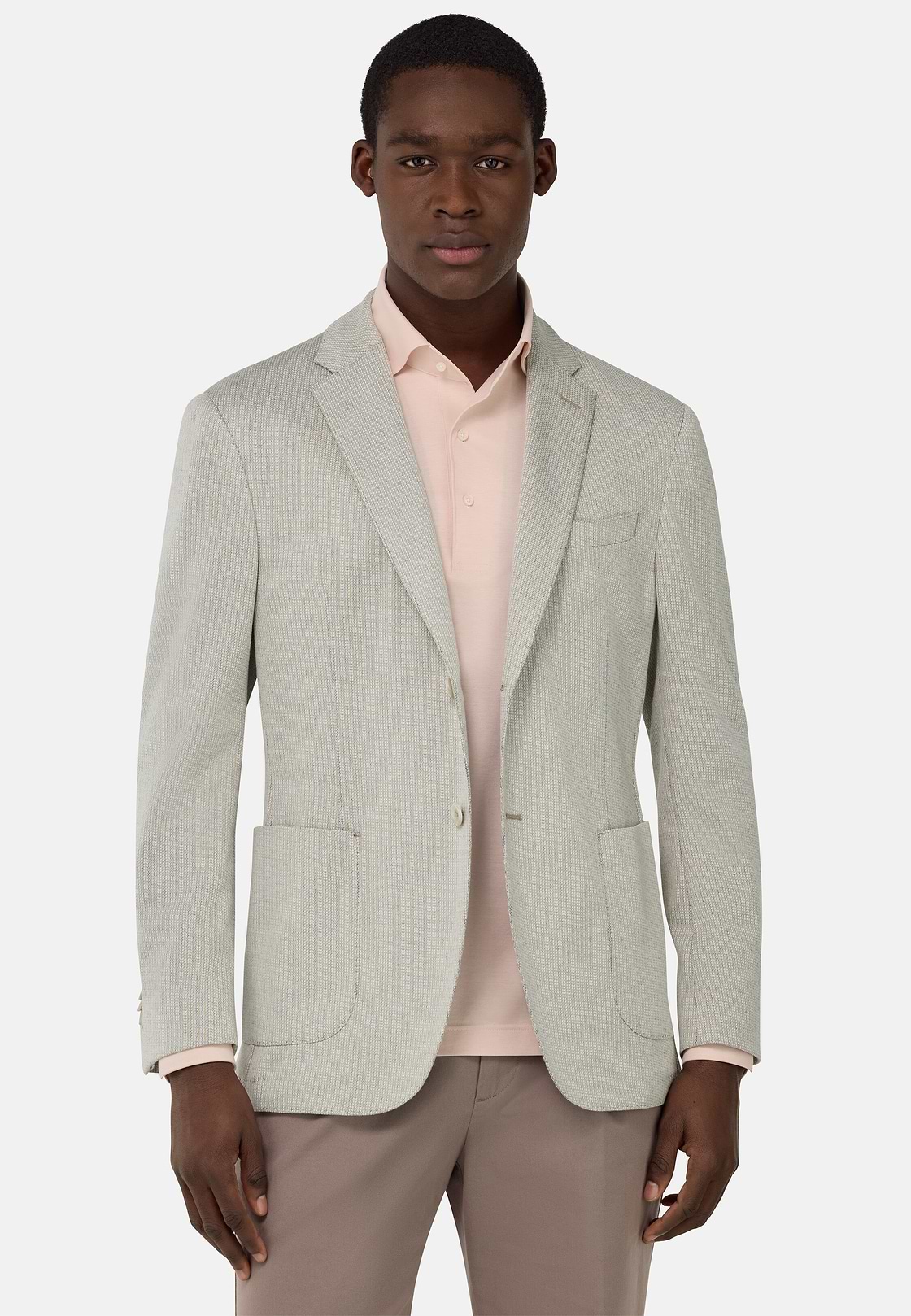 Beige B-Jersey Cotton Blend Jacket, Beige, hi-res