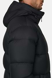 Bomber in Goose Down Technical Fabric, Black, thumb, 5