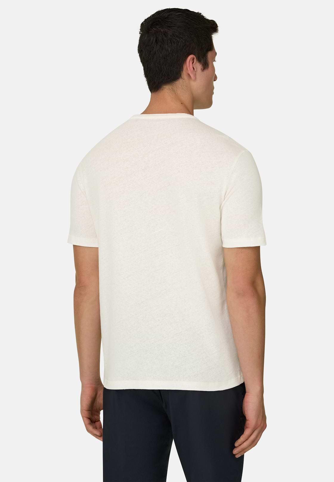 T Shirt Cotton Linen, White, hi-res, 3
