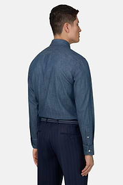 Denim-Hemd Aus Baumwolle Regular Fit, Blau, thumb, 3