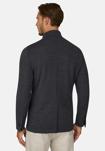 Blazer Diagonal Wool Blend WOOLTECH, Charcoal, hi-res
