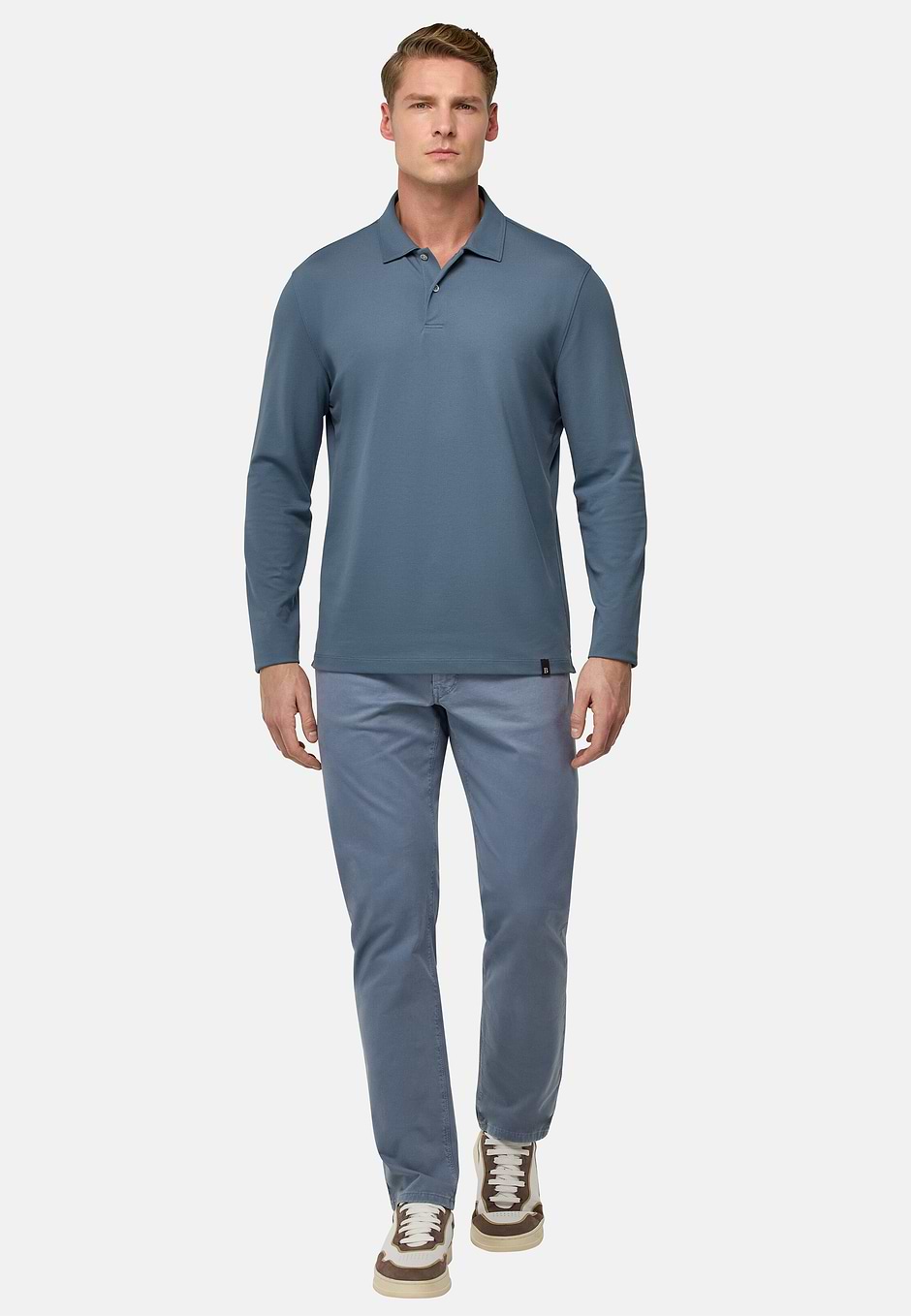 S.Cafè® High-Performance Piqué Polo Shirt, Air-blue, hi-res