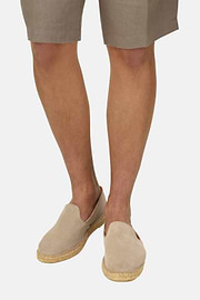 Tellin Suede Leather Espadrilles, Taupe, thumb, 2