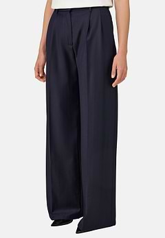 Pinstripe Wool Trousers Double Pleat