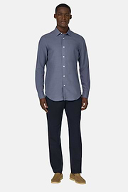 Pantalon En Coton Extensible, bleu marine, hi-res