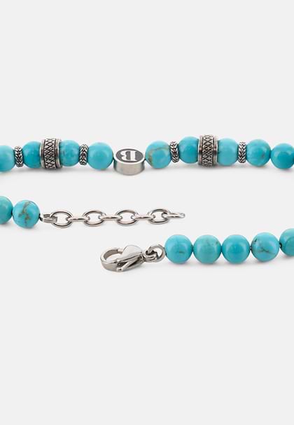Steel Bracelet with Sodalite Beads, Light Blue, hi-res