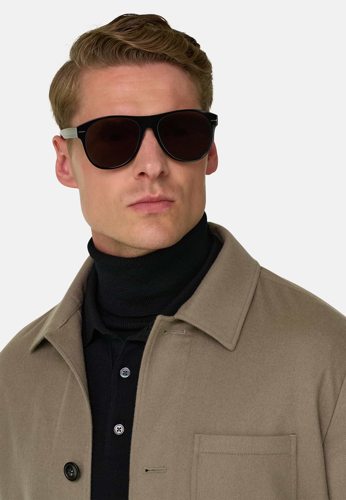 TRADE Shacket in Cashmere, Mud, hi-res, 3