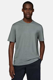 T-shirt En Coton Supima Extensible, Vert, hi-res