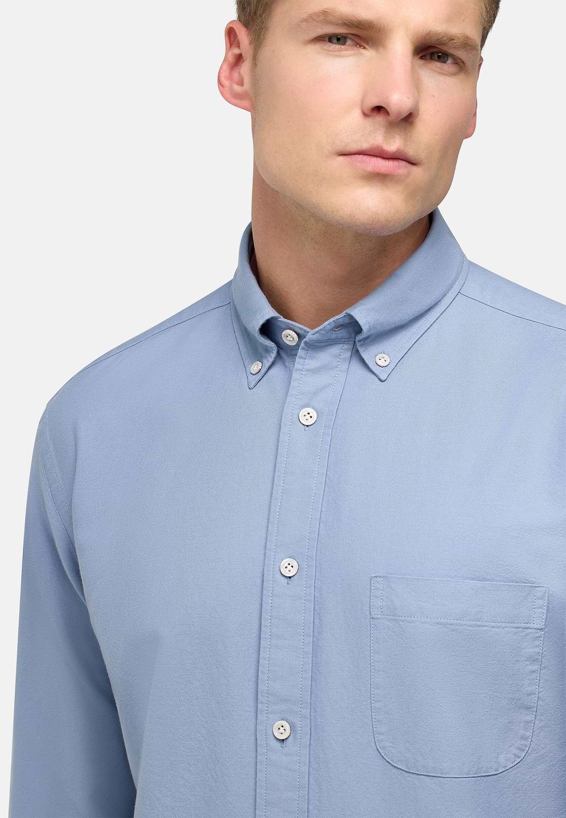 Hemd Aus Oxford-Baumwolle Regular Fit, Indigo, hi-res