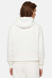 Hooded Sweatshirt in Organic Cotton Blend, White, hi-res