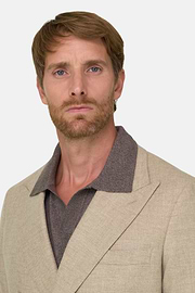 Blazer Double-Breasted in Wool Cashmere, Beige, thumb, 3