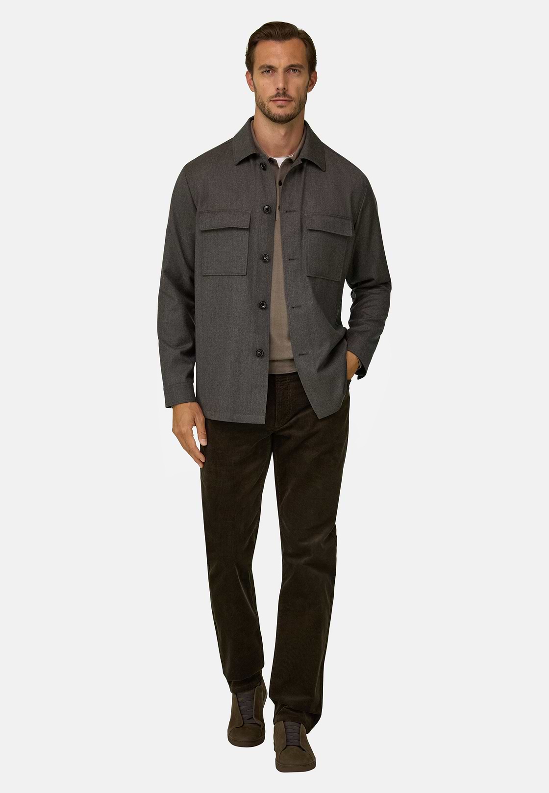 Shacket in Flannel, Taupe, hi-res, 2