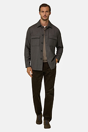 Shacket in Flannel, Taupe, thumb, 2