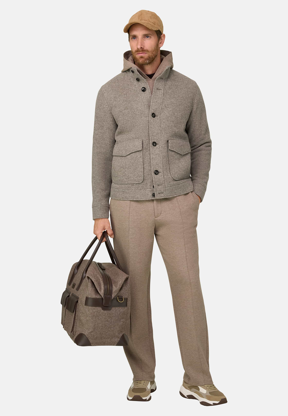 Jacket in Wool Cashmere Blend Mélange, Grey, hi-res, 2