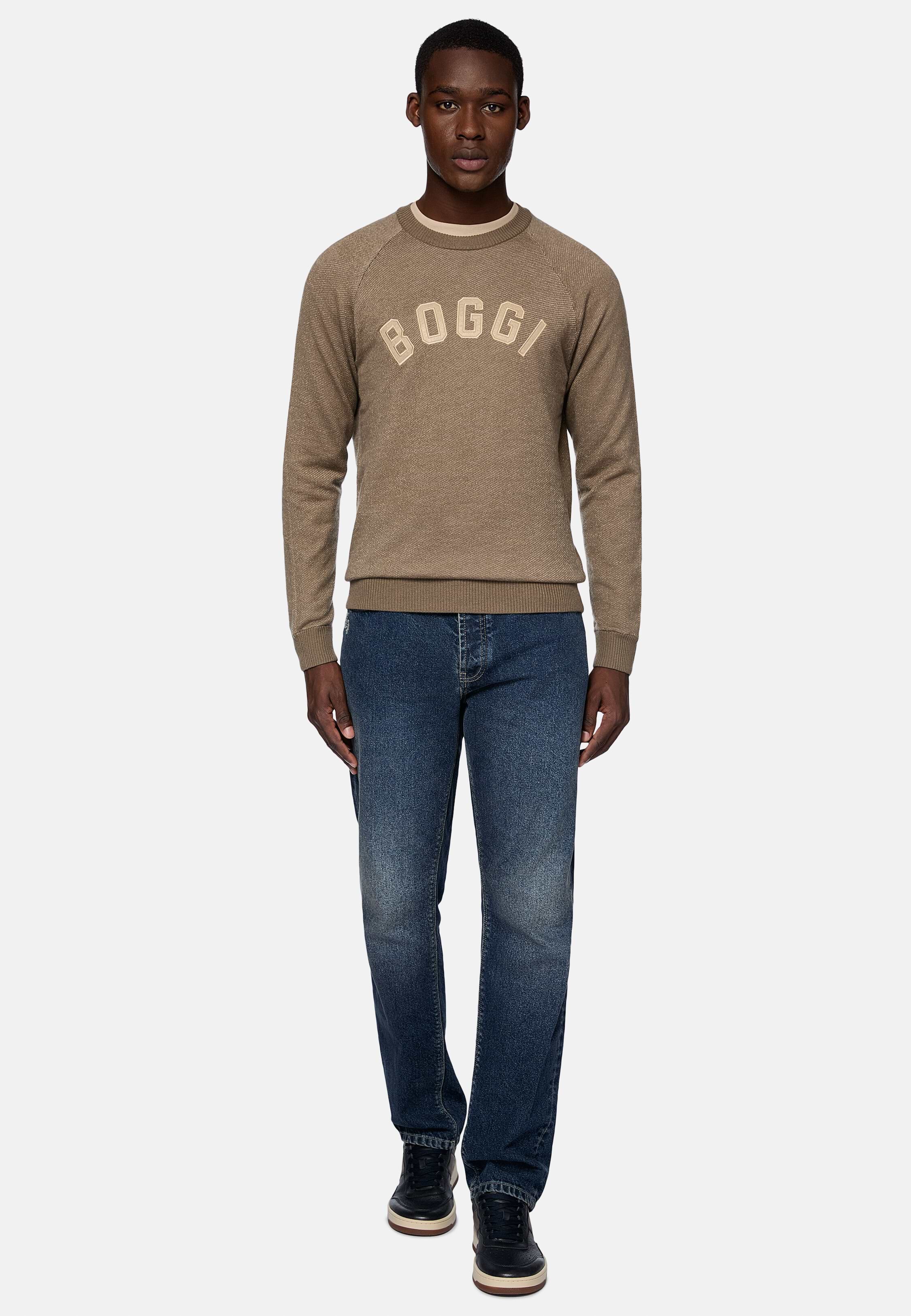 Crew neck cotton jumper shop
