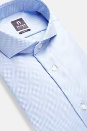 Slim Fit Cotton Dobby Shirt, Light Blue, hi-res