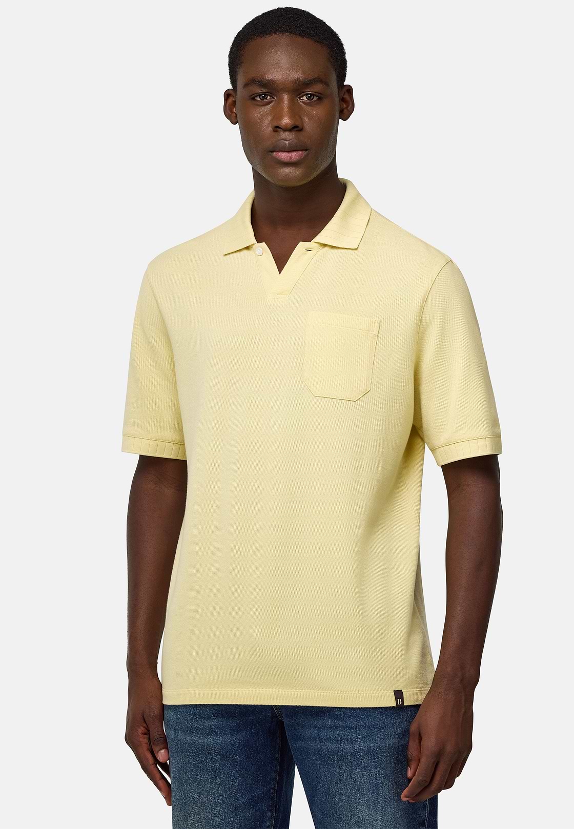 Polo En Piqué De Coton., Jaune, hi-res