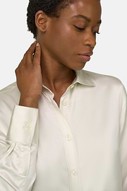 Hemd Aus Satin Regular Fit, Creme, thumb, 4