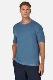 Cotton and Viscose Jersey T-Shirts, Air-blue, hi-res
