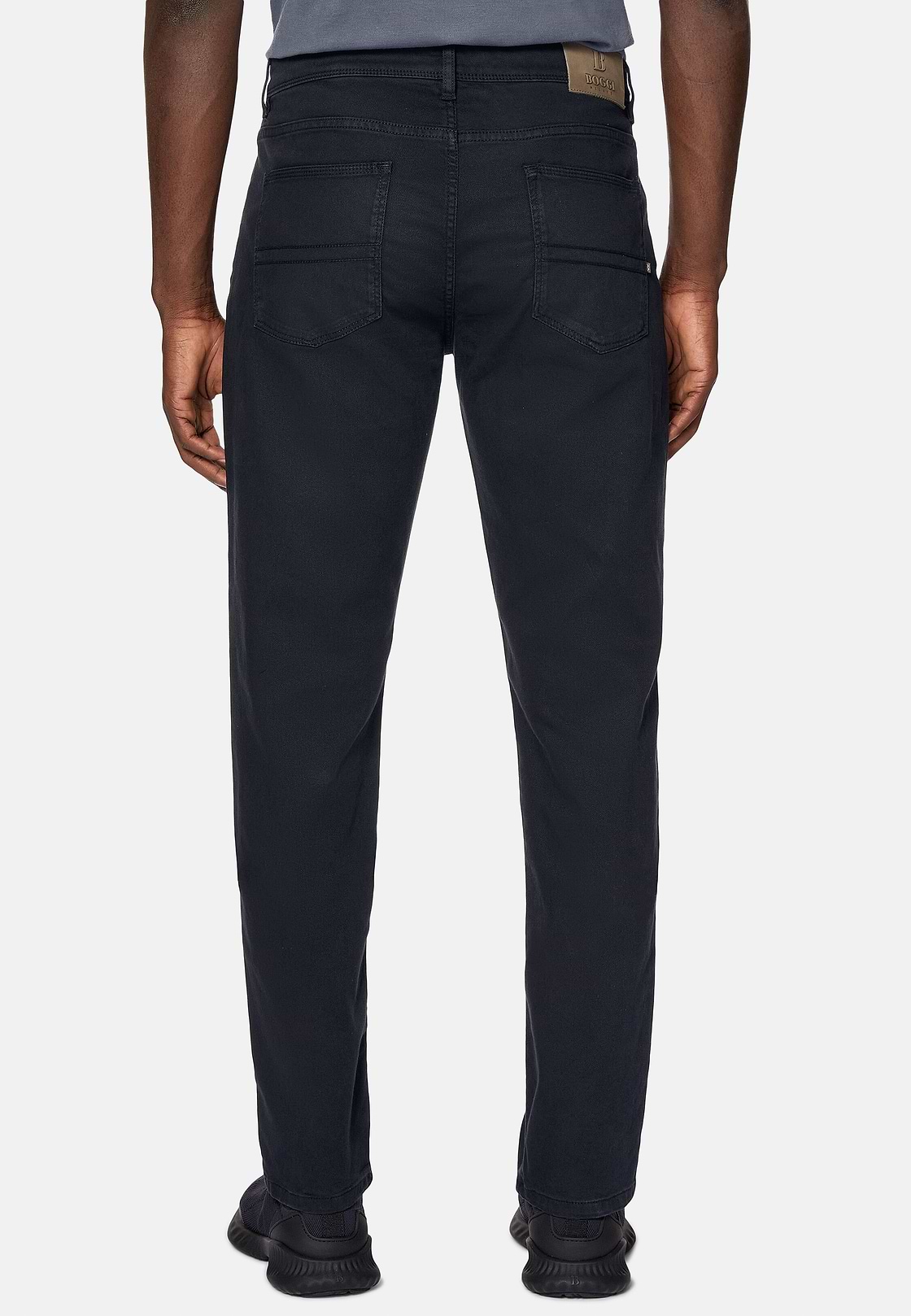 Jeans In Cotone Tencel Elasticizzato, Navy, hi-res