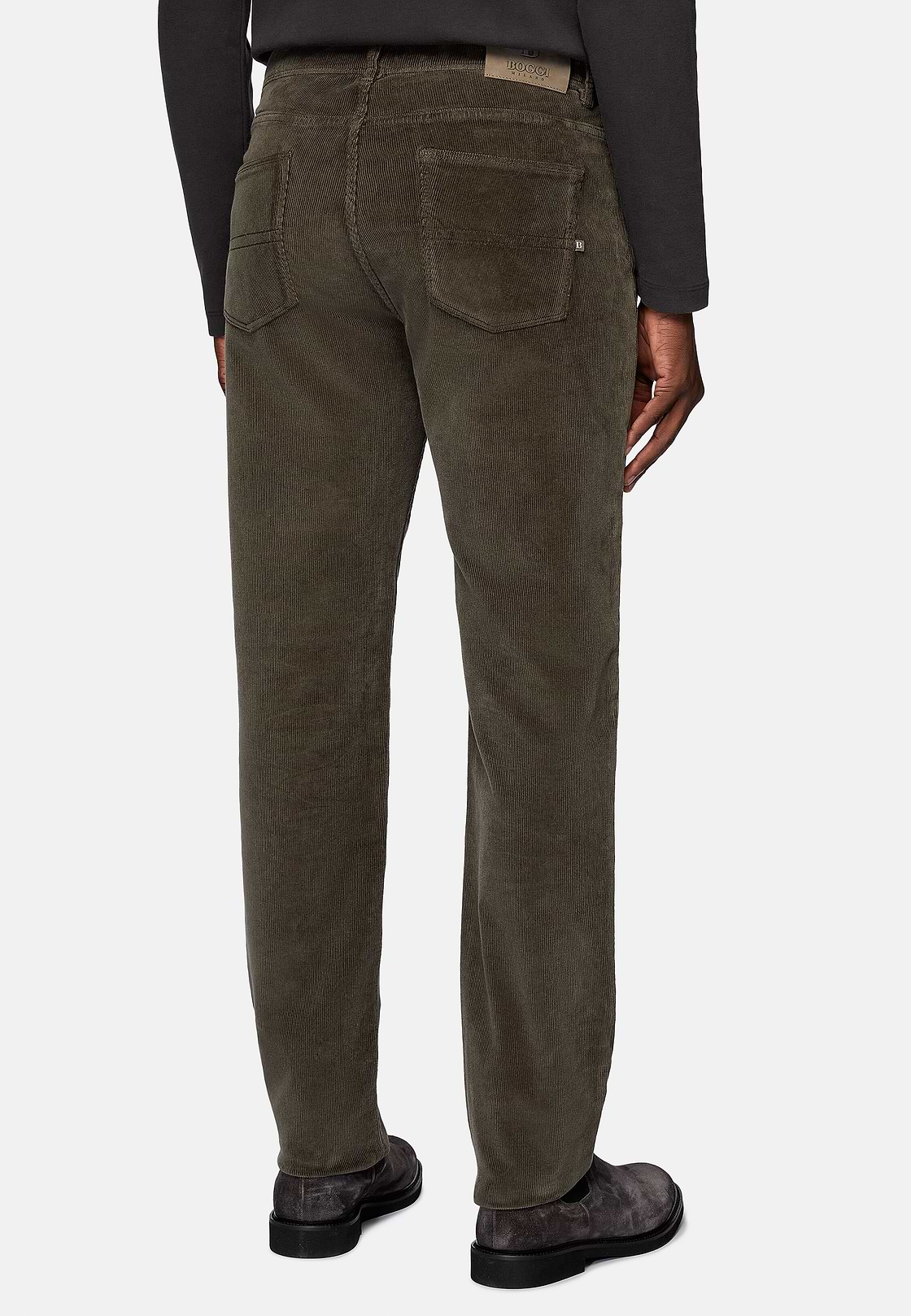 Jeans in Stretch Velvet, Charcoal, hi-res