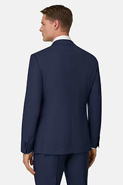 Traje con Microestampado De Lana Elástica, Azul, thumb, 3