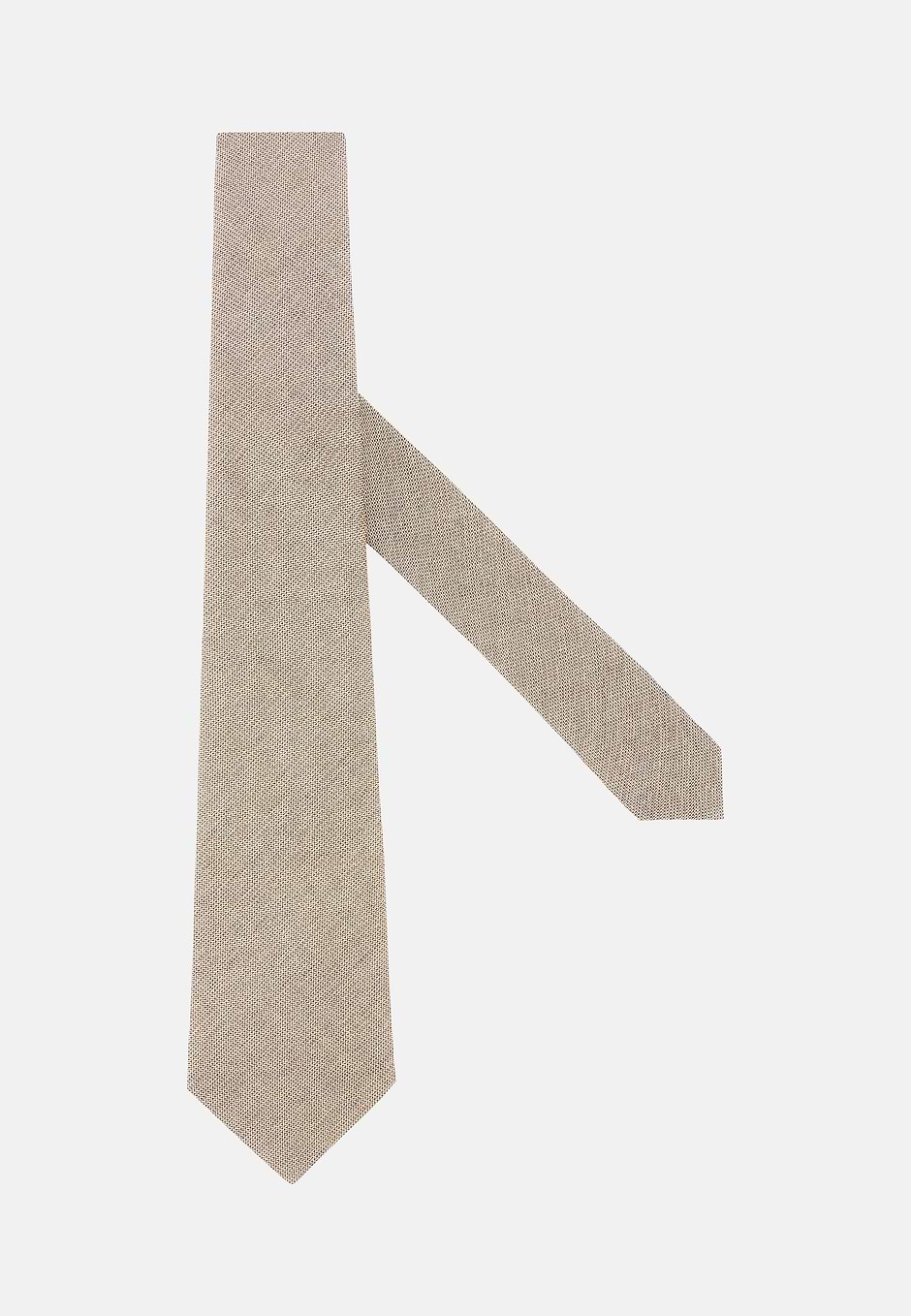 Cravate Jacquard En Coton Mélangé, Taupe, hi-res