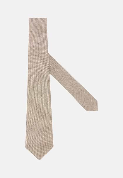 Cotton Blend Jacquard Tie, Taupe, hi-res