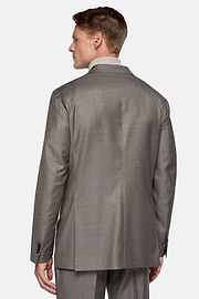 Double-Breasted Dove Grey Suit in Pure Wool, Taupe, hi-res