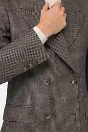 Blazer Double-Breasted in Wool, Taupe, thumb, 3