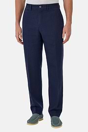Pantalon En Lin, bleu marine, hi-res
