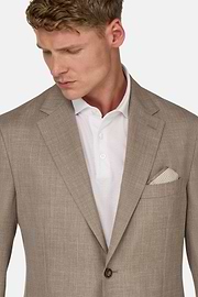Wool, Linen and Silk Jacket, Taupe, hi-res