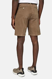 Stretch Cotton Summer Bermuda Shorts, Taupe, hi-res