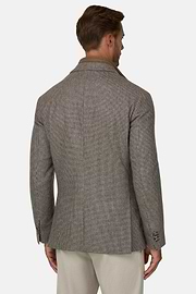 Blazer Houndstooth Wool Flannel, Taupe, thumb, 4