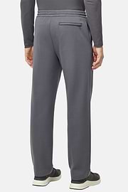 Cotton Blend Fleece Trousers, Charcoal, hi-res