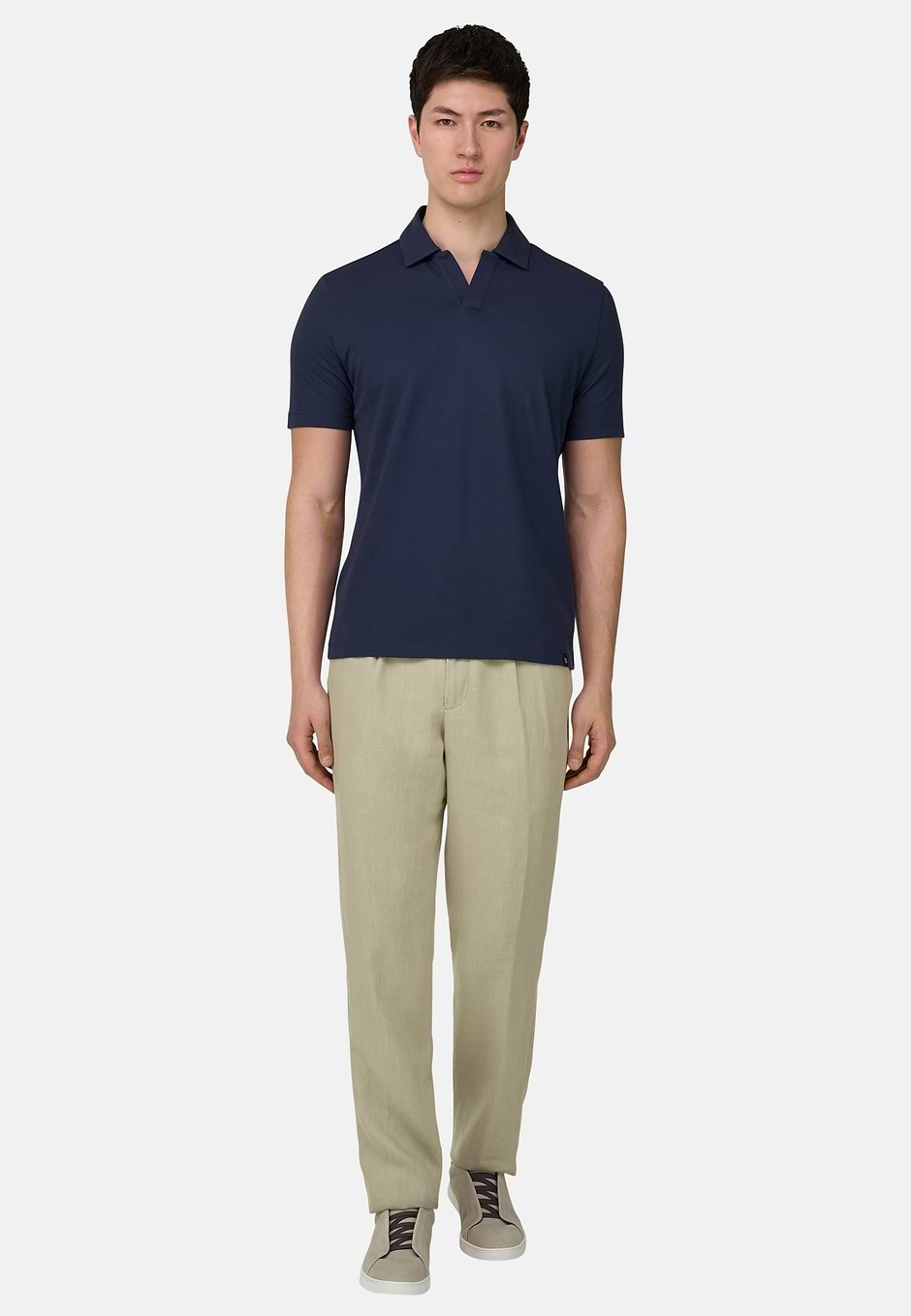 Polo In Cotone Pima, Navy, hi-res