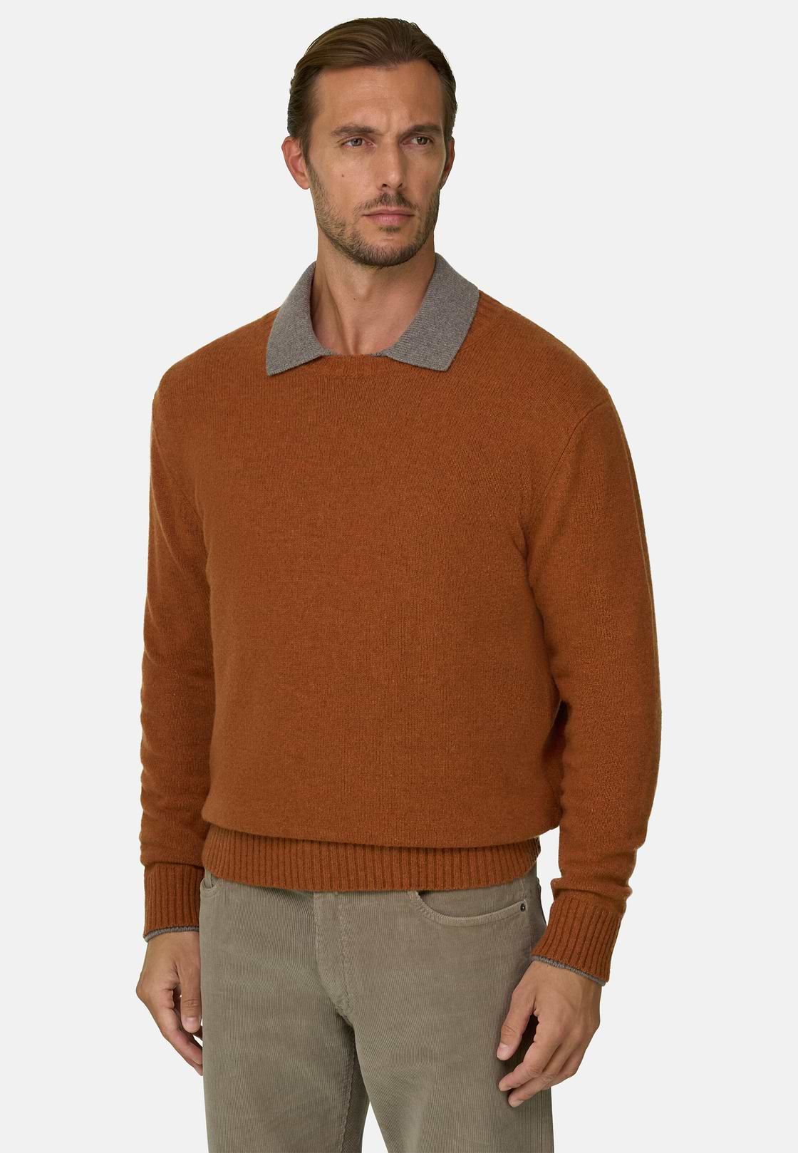 Crew Neck Jumper in Wool Blend, Rot, hi-res, 1