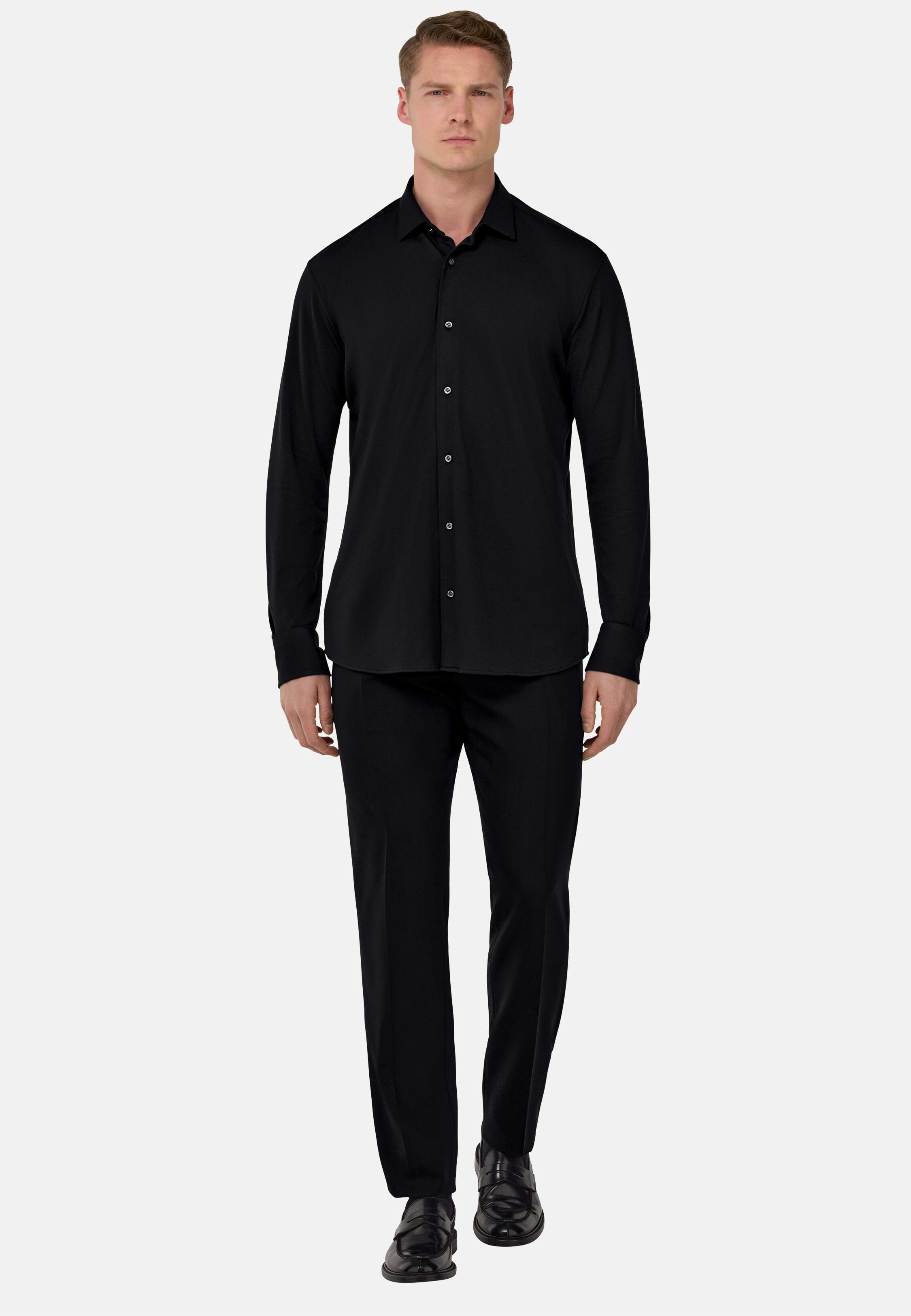 Men's S.Cafè®Regular High-Performance Piqué Polo Shirt, Black