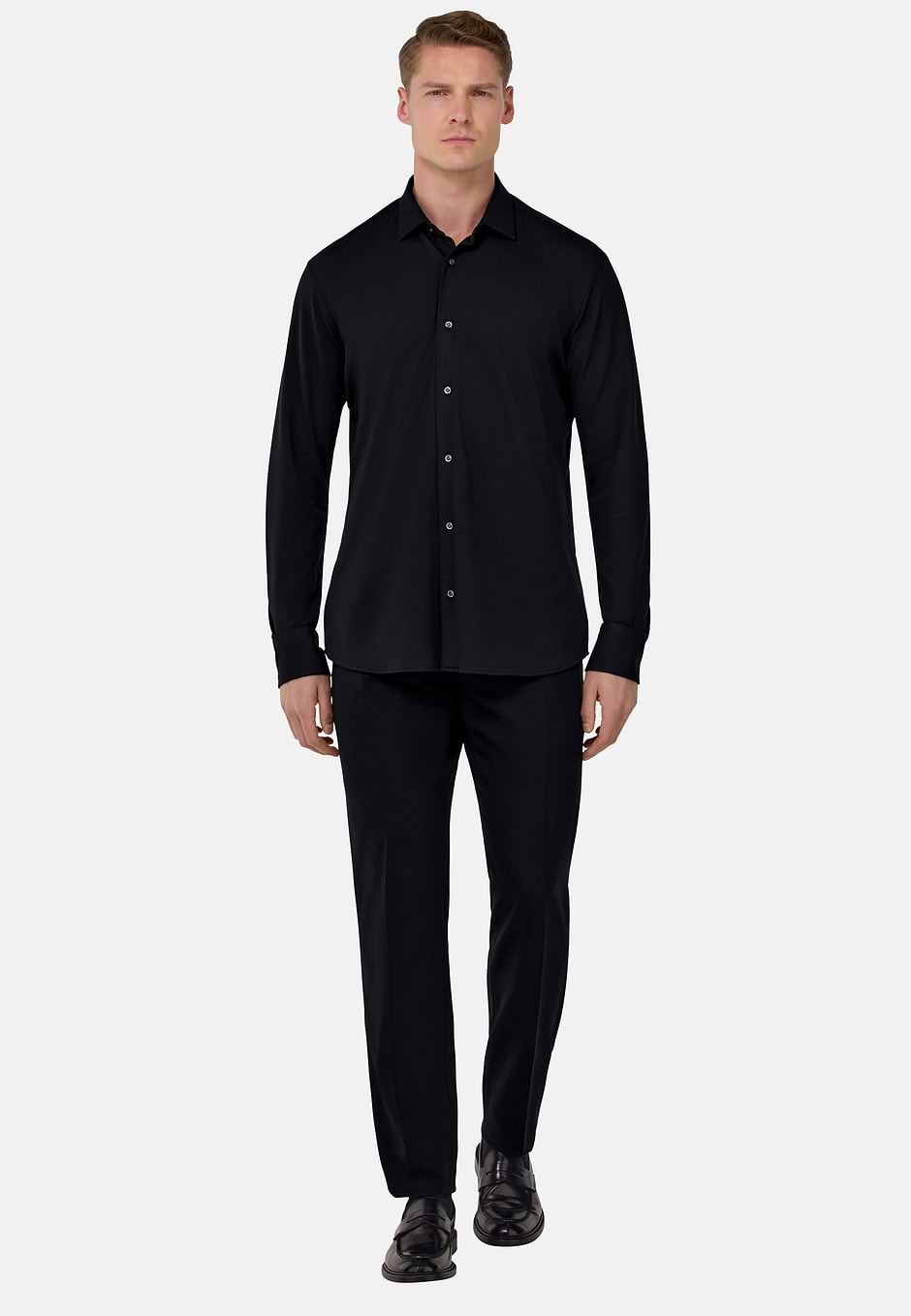 S.Cafè®Regular High-Performance Piqué Polo Shirt, Black, hi-res