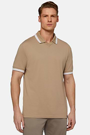 High-Performance Fabric Polo Shirt, Hazelnut, hi-res