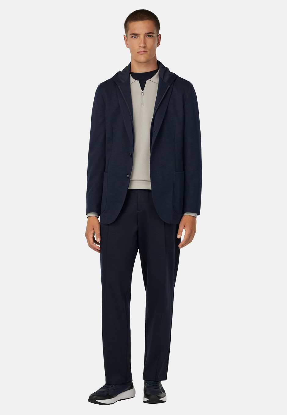 Veste Molletonnée Madison En Laine Mélangée, bleu marine, hi-res