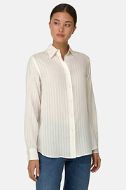 Striped Shirt Open Collar, Sand, thumb, 1
