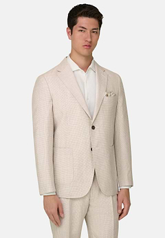 Pied De Poule Linen Wool Silk Suit